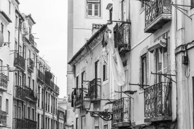 Lizbon, Portekiz, üzerinde 22 Haziran 2017. Bina cephe şehir ve onun tipik tipik dekor bilir