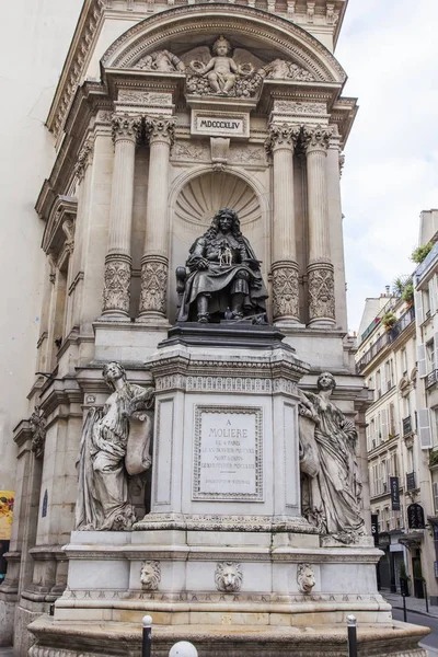 Parigi Francia Ottobre 2017 Monumento Grande Drammaturgo Francese Moliere Centro — Foto Stock