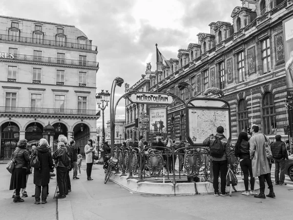 Paris França Outubro 2017 Sinal Mostra Uma Entrada Para Metro — Fotografia de Stock