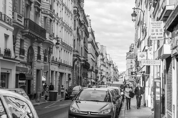 Paris França Outubro 2017 Pessoas Vão Pela Bela Rua Conjunto — Fotografia de Stock