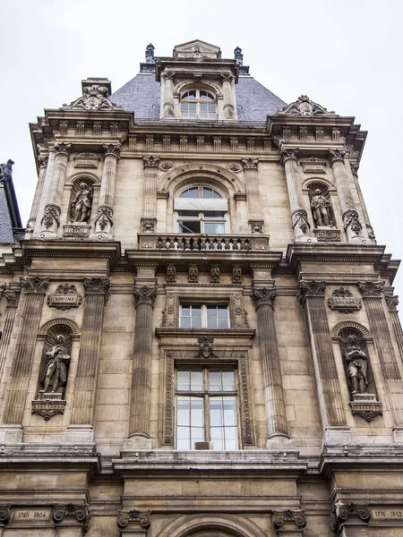 Párizs Franciaország Október 2017 Gazdag Építészeti Dekoráció Díszíti Épület Város — Stock Fotó