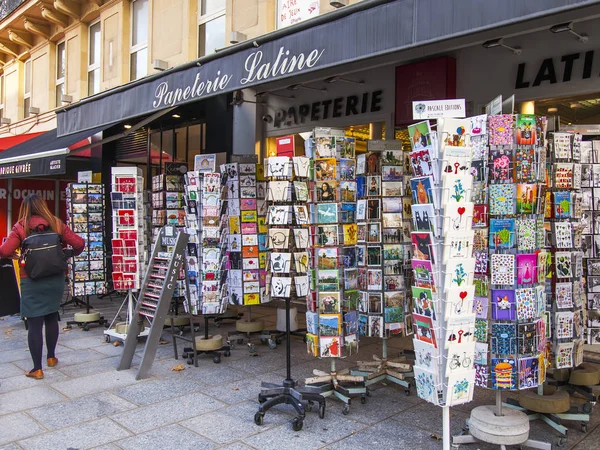 Paryż Francja Dniu Października 2017 Różne Karty Niezapomniany Wydruki Widokiem — Zdjęcie stockowe