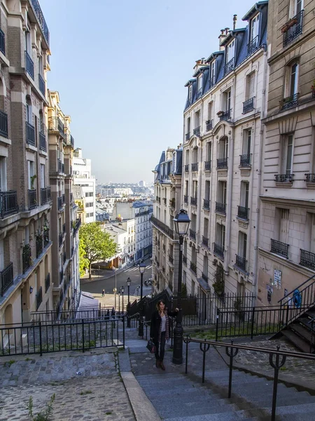 Frankreich Oktober 2017 Die Malerische Straße Mit Einer Leiter Hang — Stockfoto