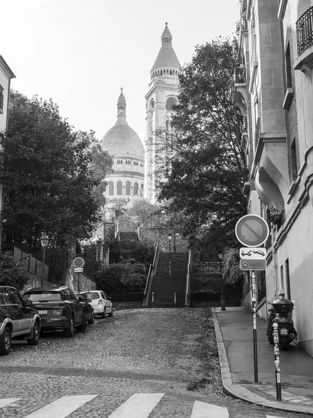 França Outubro 2017 Rua Pitoresca Com Uma Escada Uma Encosta — Fotografia de Stock