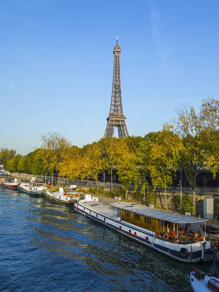 Paris France October 2017 Autumn City Landscape Sunset Sun Lights — Stock Photo, Image