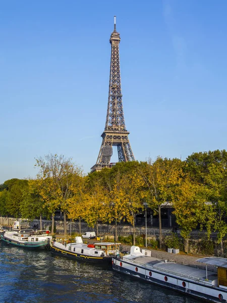 Paris France Octobre 2017 Paysage Urbain Automne Soleil Couchant Illumine — Photo