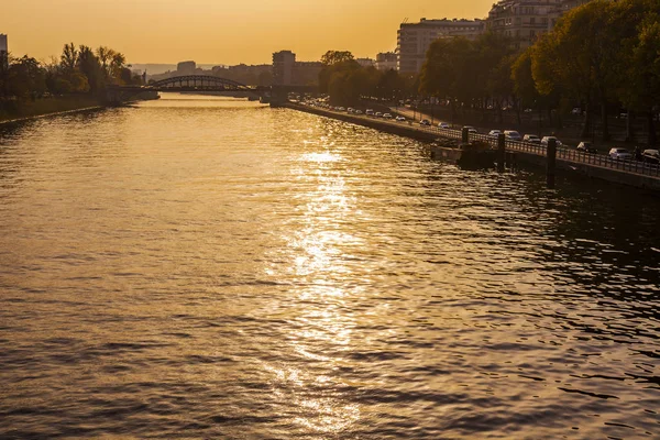 Paris França Outubro 2017 Paisagem Cidade Outono Pôr Sol Ilumina — Fotografia de Stock