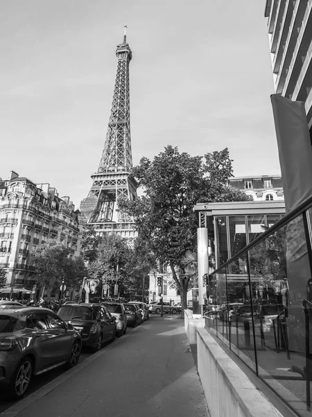 Paris França Outubro 2017 Pôr Sol Ilumina Torre Eiffel Entre — Fotografia de Stock
