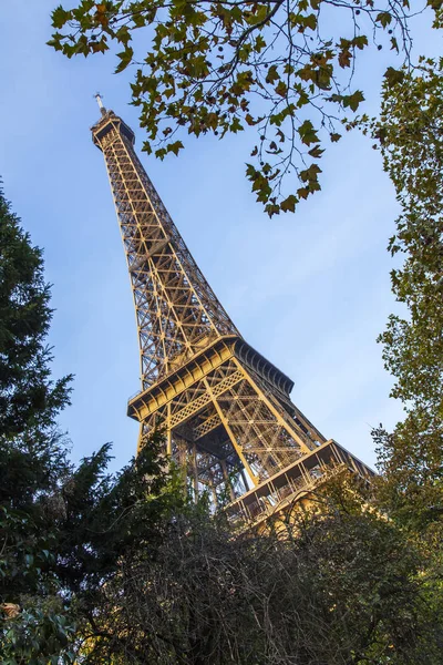 Paris Francia Octubre 2017 Sol Del Atardecer Ilumina Fragmento Torre — Foto de Stock