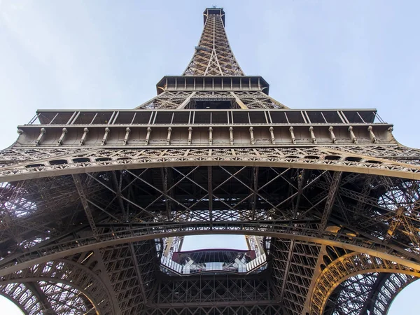 Paris France October 2017 Sunset Sun Lights Fragment Eiffel Tower — Stock Photo, Image