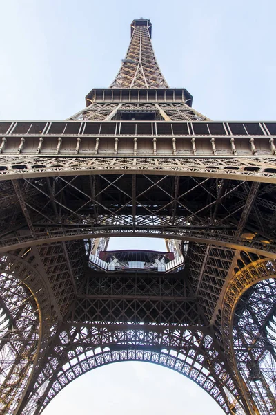 Paris Fransa Üzerinde Ekim 2017 Gün Batımı Eyfel Kulesi Arka — Stok fotoğraf