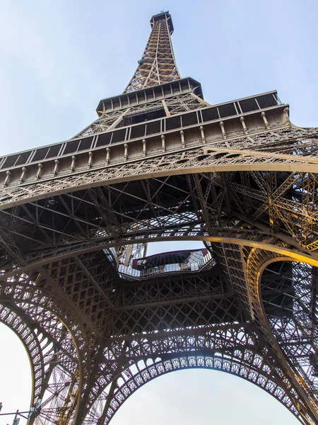 Paris Fransa Üzerinde Ekim 2017 Gün Batımı Eyfel Kulesi Arka — Stok fotoğraf