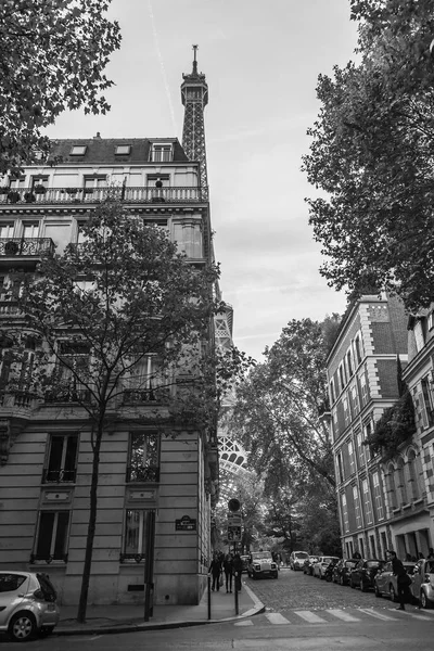 Paris Fransa Üzerinde Ekim 2017 Güzel Bir Şehir Sokak Günbatımı — Stok fotoğraf