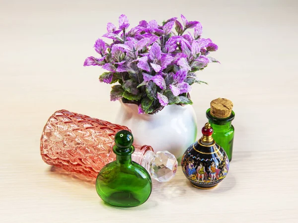 Bottiglie Vintage Cosmetici — Foto Stock