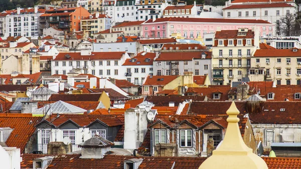 Lissabon Portugal Januari 2018 Rode Daken Van Oude Stad Zijn — Stockfoto