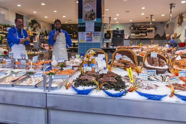 Parigi Francia Novembre 2017 Vari Frutti Mare Pesce Sono Disposti — Foto Stock