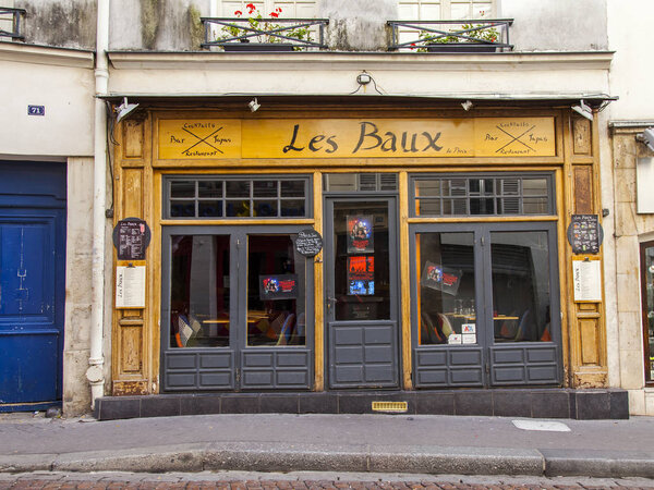 PARIS, FRANCE, on November 1, 2017. Typical Parisian shop in a historical part of the city