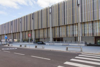 Las Palmas de Gran Canaria, İspanya, üzerinde 12 Ocak 2018. Bir cephe Havaalanı terminali bilir