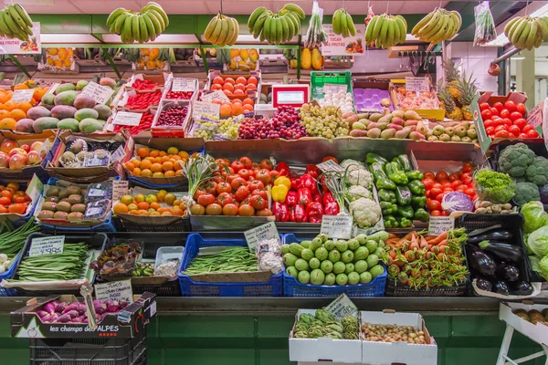 Las Palmas Gran Canaria España Enero 2018 Varias Verduras Frutas —  Fotos de Stock
