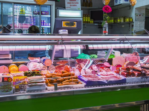 Las Palmas Gran Canaria Espanha Janeiro 2018 Vários Produtos Carne — Fotografia de Stock