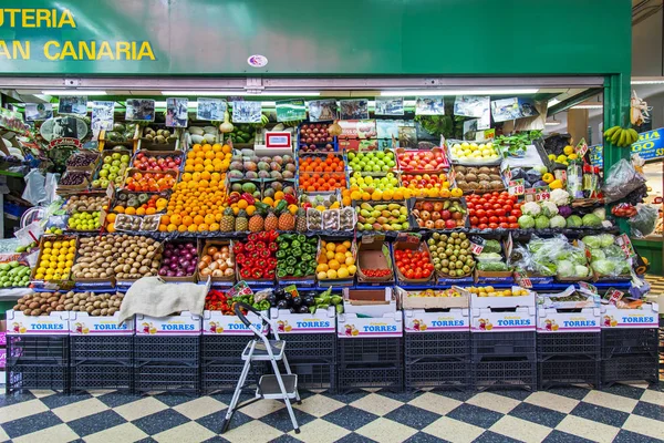 Las Palmas Gran Canaria España Enero 2018 Varias Verduras Frutas —  Fotos de Stock