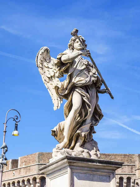 Rome Italie Mars 2017 Une Ancienne Sculpture Ange Sur Une — Photo