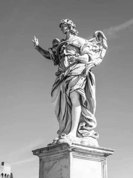 Rome Italy March 2017 Ancient Sculpture Angel Pedestrian Bridge Tiber — Stock Photo, Image