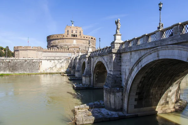 Roma Italia Marzo 2017 Una Vista Del Ponte Sant Angelo —  Fotos de Stock