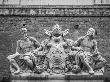 Roma, İtalya, 7 Mart 2017. Usta kısma Vatikan Müze binası giriş Süsle