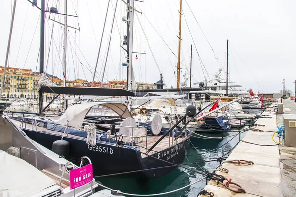 Nice France Mars 2018 Divers Yachts Sont Amarrés Dans Port — Photo