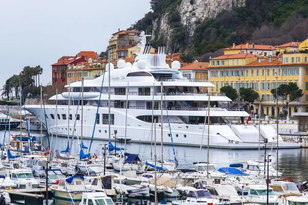Nicea Francja Marca 2018 Różnych Jachty Zacumowane Porcie Stary Port — Zdjęcie stockowe