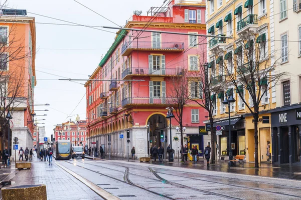 Nice Frankrijk Maart 2018 Belangrijkste Straat Van Avenue Jean Medecin — Stockfoto