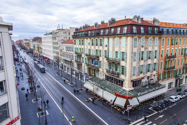 Nice França Março 2018 Avenida Jean Medecin Que Marca Cidade — Fotografia de Stock