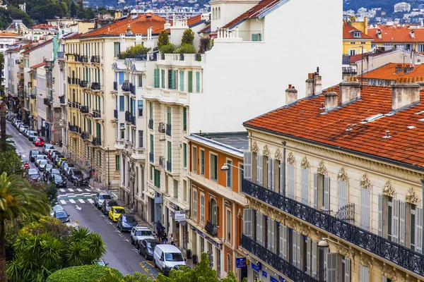 Nice França Março 2018 Edifícios Típicos Estilo Provençal Forma Skyline — Fotografia de Stock