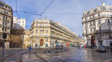 Marsilya, Fransa, 2 Mart 2018. Eski binaların sokak çekici bir mimari kompleks bir tarihi kentin olun.. 
