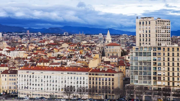 Marseille Frankrijk Maart 2018 Een Schilderachtig Panoramisch Uitzicht Van Stad — Stockfoto