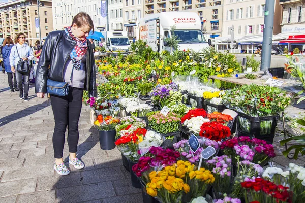 Marseille France Mars 2018 Diverses Fleurs Plantes Syndicats Sont Vente — Photo