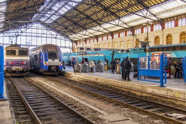 Marseille Francie Března 2018 Vlaky Platformách Nádraží Saint Charles — Stock fotografie