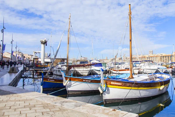 Marseille Frankrijk Maart 2018 Tal Van Jachten Boten Zijn Afgemeerd — Stockfoto