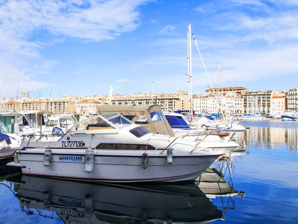 Marseille Frankrike Den Mars 2018 Många Yachter Och Båtar Förtöjda — Stockfoto