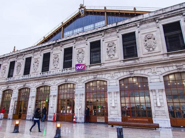 Marseille France March 2018 Principal Facade Station Saint Charles — Stock Photo, Image