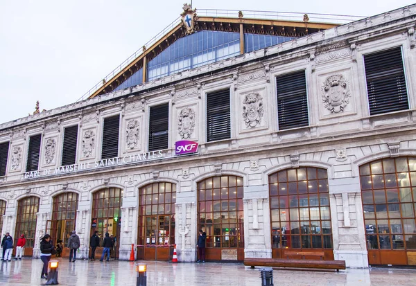 Marseille France March 2018 Principal Facade Station Saint Charles — Stock Photo, Image