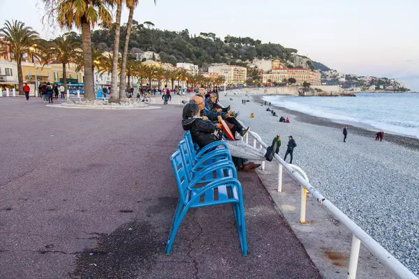 Nice France Mars 2018 Vue Sur Promenade Des Anglais Historique — Photo