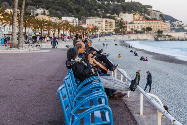 Nice France Mars 2018 Vue Sur Promenade Des Anglais Historique — Photo