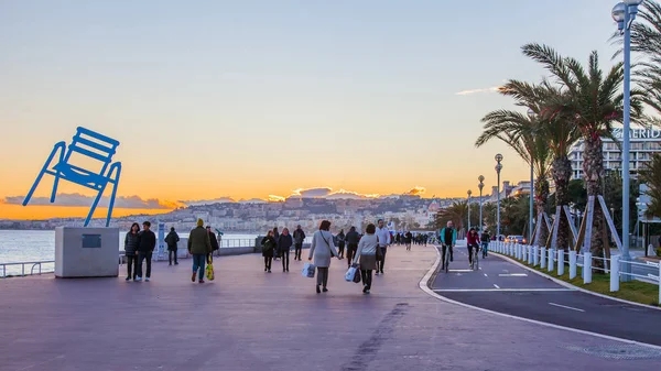 Nice Francie Března 2018 Pohled Historické Promenade Des Anglais Jeden — Stock fotografie