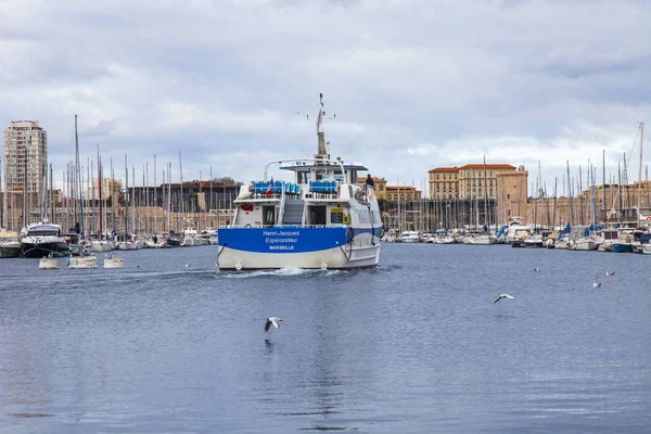 Marseille Francie Března 2018 Různé Jachty Lodě Jsou Ukotveny Staré — Stock fotografie