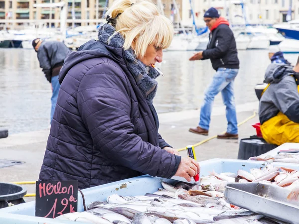Marseille France March 2018 Various Fish Seafood Sale Traditional Fish — Stock Photo, Image
