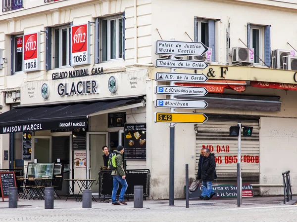 Marseille France Mars 2018 Tables Avec Les Noms Des Sites — Photo