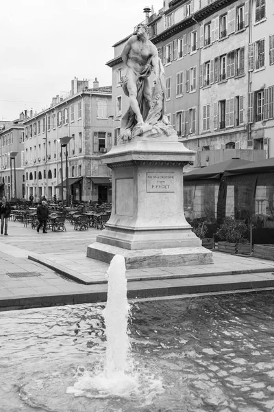 Marseille Frankrike Den Mars 2018 Den Moderna Vackra Fontänen Pryder — Stockfoto