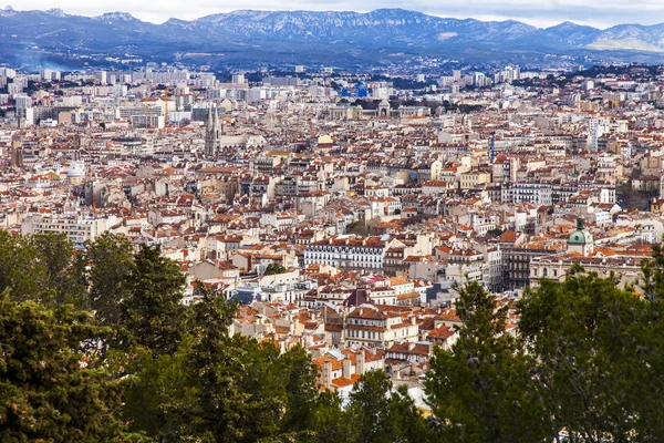 Marseille Frankrijk Maart 2018 Een Schilderachtig Panoramisch Uitzicht Stad Vanaf — Stockfoto